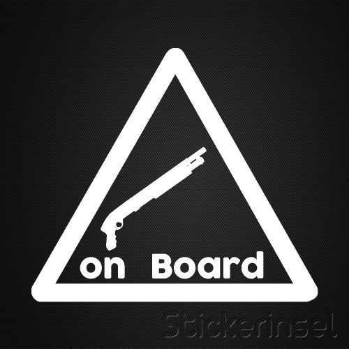 Stickerinsel_Autoaufkleber Flinte on Board