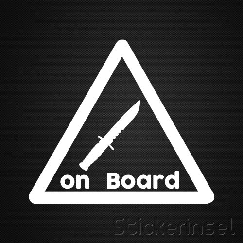 Stickerinsel_Autoaufkleber Messer on Board