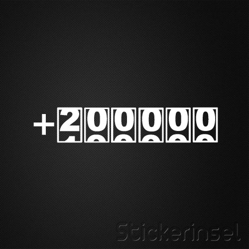Stickerinsel Autoaufkleber 200000 KM Stand