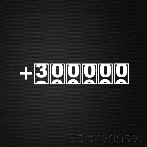 Stickerinsel Autoaufkleber 300000 KM Stand