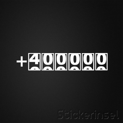 Stickerinsel Autoaufkleber 400000 KM Stand