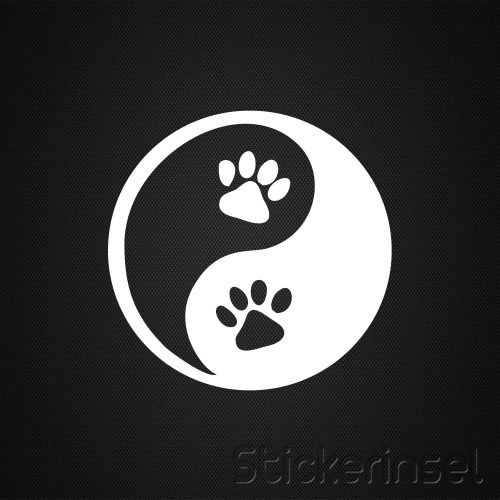 Stickerinsel_Autoaufkleber_Ying Yang Pfote