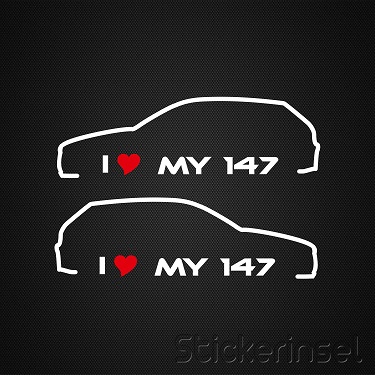 Stickerinsel_Autoaufkleber Silhouette Alfa Romeo 147 Facelift