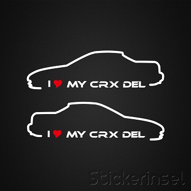 Stickerinsel_Autoaufkleber Silhouette Honda CRX DEL