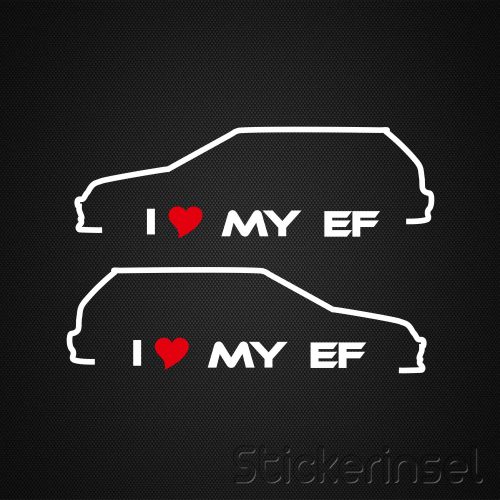 Stickerinsel_Autoaufkleber Silhouette Honda Civic EF
