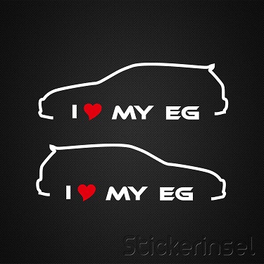 Stickerinsel_Autoaufkleber Silhouette Honda Civic EG
