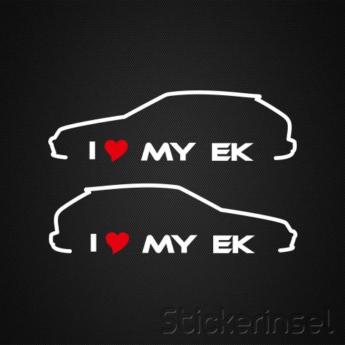 Stickerinsel_Autoaufkleber Silhouette Honda Civic EK