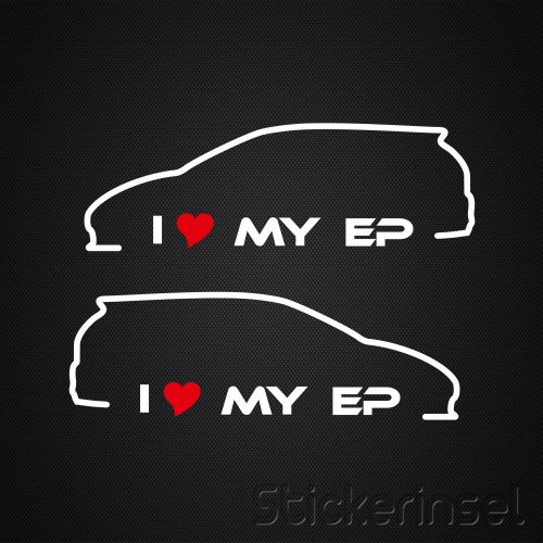 Stickerinsel_Autoaufkleber Silhouette Honda Civic EP