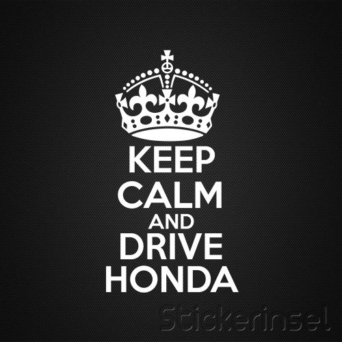 Stickerinsel_Autoaufkleber Keep Calm and drive hondaKeep Caml and drive honda