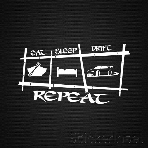 Stickerinsel_Aufkleber Eat Sleep Drift Repeat