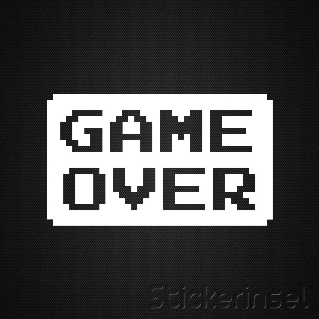 Game Over » Stickerinsel Autoaufkleber und Fahrzeugbeschriftung