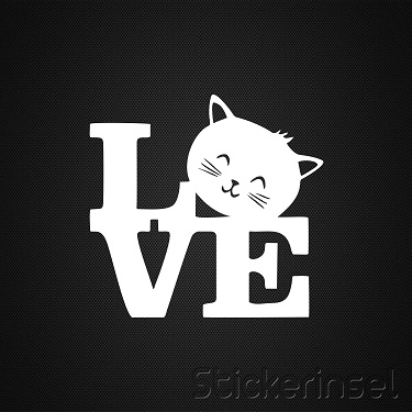 Stickerinsel_Aufkleber Love Katze