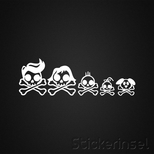 Stickerinsel_Aufkleber Totenkopffamilie