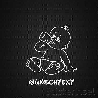 Stickerinsel_Autoaufkleber Baby Flasche Junge
