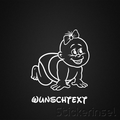Stickerinsel_Autoaufkleber Baby Krabbelt lächelt mädchen