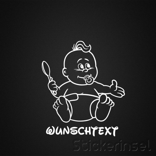 Stickerinsel_Autoaufkleber Baby mit Löffel Junge
