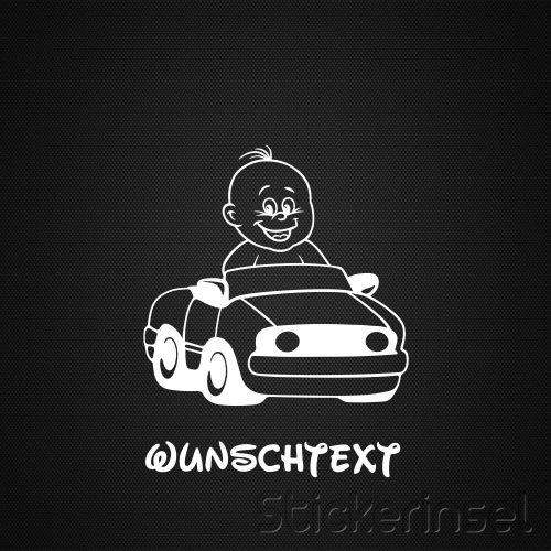 Stickerinsel_Autoaufkleber Baby mit Auto Junge
