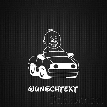Stickerinsel_Autoaufkleber Baby mit Auto Junge