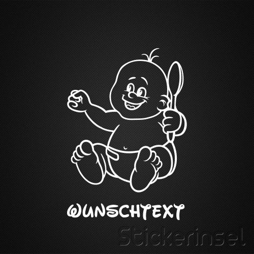 Stickerinsel_Autoaufkleber Baby mit Löffel Junge