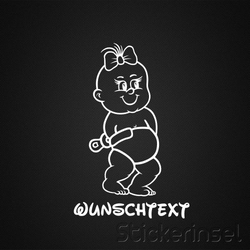 Stickerinsel_Autoaufkleber Baby stehend Mädchen
