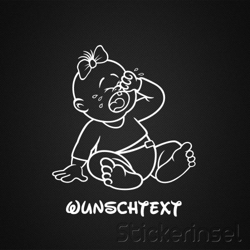 Stickerinsel_Autoaufkleber Baby weinend Mädchen