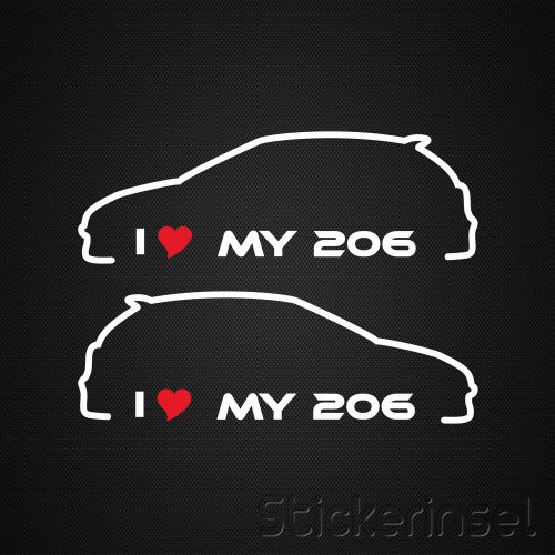 Stickerinsel_Autoaufkleber Silhouette Peugeot 206