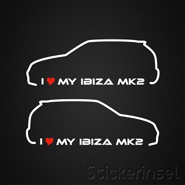 Stickerinsel_Autoaufkleber Silhouette Seat Ibiza MK2