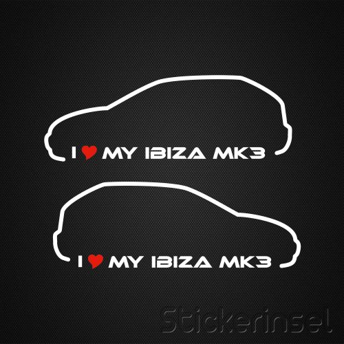 Stickerinsel_Autoaufkleber Silhouette Seat Ibiza MK3
