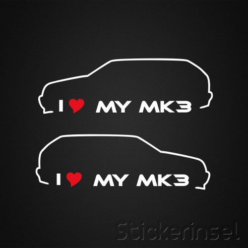 Stickerinsel_Autoaufkleber Silhouette VW MK3