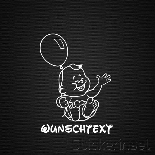 Stickerinsel_Autoaufkleber baby mit luftballon Junge