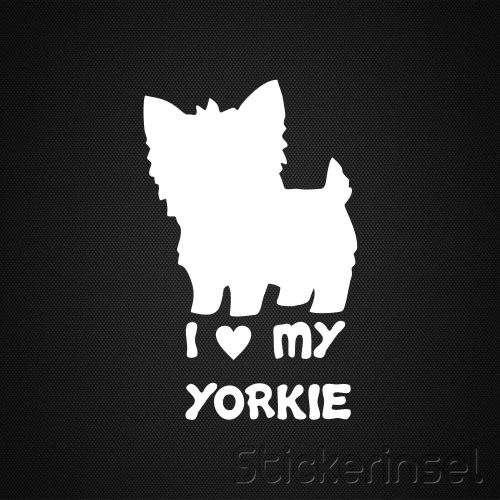 Stickerinsel_Autoaufkleber I love my Yorkie
