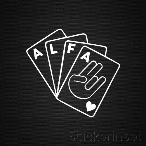 Stickerinsel_Autoaufkleber Alfa Karten