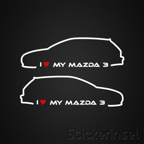 Stickerinsel_Autoaufkleber Silhouette Mazda 3