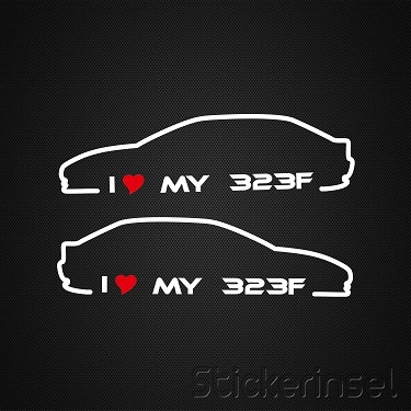 Stickerinsel_Autoaufkleber Silhouette Mazda 323F