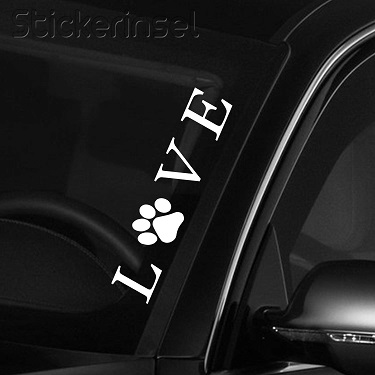Stickerinsel Love Pfote Frontscheibenaufkleber Stickerinsel Love Pfote Frontscheibenaufkleber