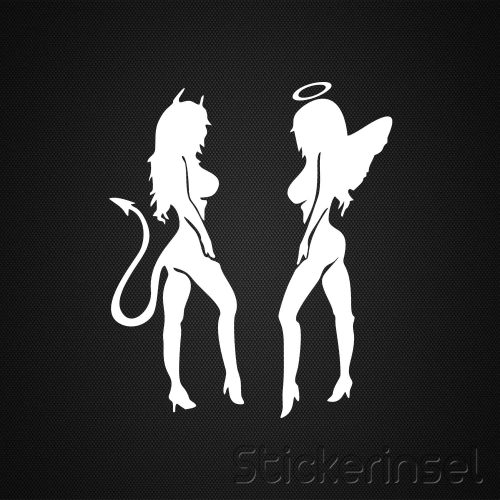 Stickerinsel_ Autoaufkleber Teufel und Engel Girls