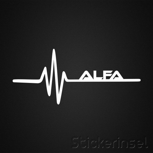 Stickerinsel_Autoaufkleber_Heartbeat Alfa