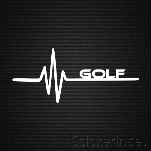 Stickerinsel_Autoaufkleber_Heartbeat Golf