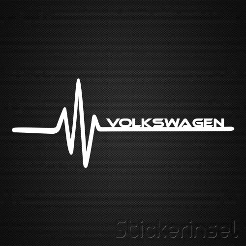 Stickerinsel_Autoaufkleber_Heartbeat Volkswagen