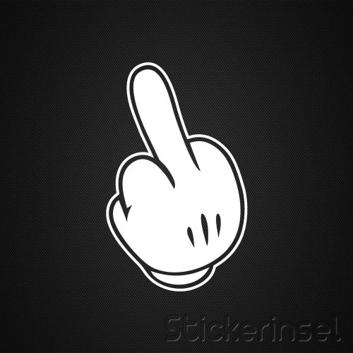 Stickerinsel_Autoaufkleber_Micky Mittelfinger