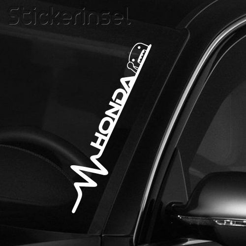 Stickerinsel Honda Herzschlag Frontscheibenaufkleber