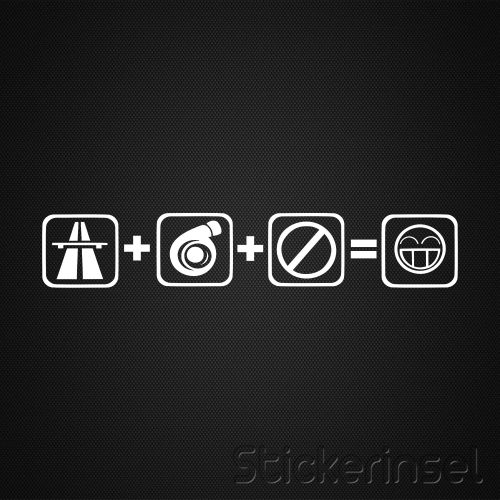 Stickerinsel Smiley Autobahn Tempolimit Turbo